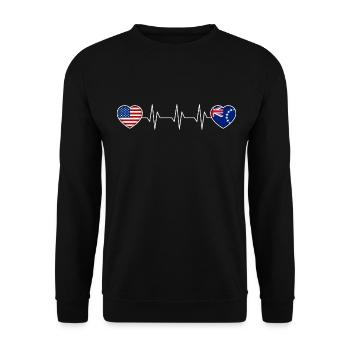 Cook Islands - Unisex Sweatshirt - black - Front - Alina (178cm) & Michal (187cm)