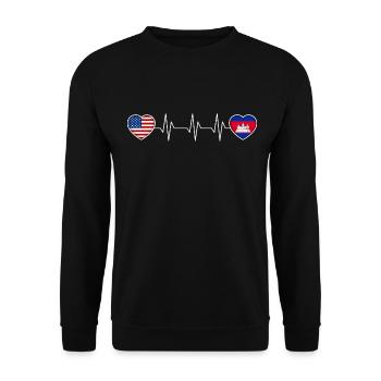 Cambodia - Unisex Sweatshirt - black - Front - Alina (178cm) & Michal (187cm)