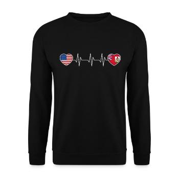 Bermuda - Unisex Sweatshirt - black - Front - Alina (178cm) & Michal (187cm)