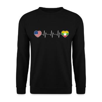 Myanmar - Unisex Sweatshirt - black - Front - Alina (178cm) & Michal (187cm)