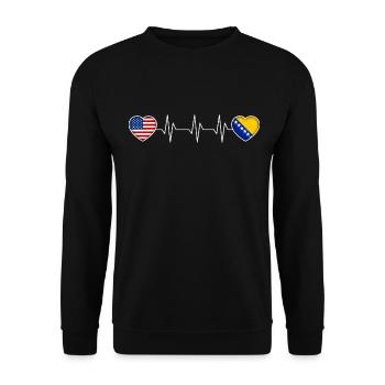 Bosnia and Herzegovina - Unisex Sweatshirt - black - Front - Alina (178cm) & Michal (187cm)