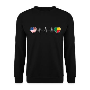 Bermudes - Sweat-shirt Unisexe - noir - Devant - Alina (178cm) & Michal (187cm)
