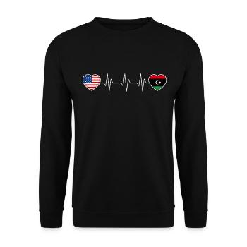 Libyen - Unisex Pullover - Schwarz - Vorne - Alina (178cm) & Michal (187cm)