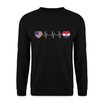 Croatie - Sweat-shirt Unisexe - noir - Devant - Alina (178cm) & Michal (187cm)