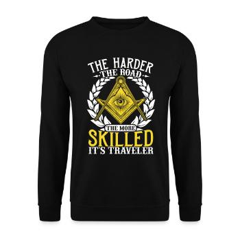 Masonic Freemasonry Fraternal - Unisex Pullover - Schwarz - Vorne - Alina (178cm) & Michal (187cm)