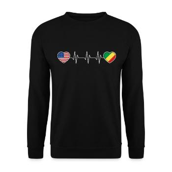 Kongo Republik - Unisex Pullover - Schwarz - Vorne - Alina (178cm) & Michal (187cm)