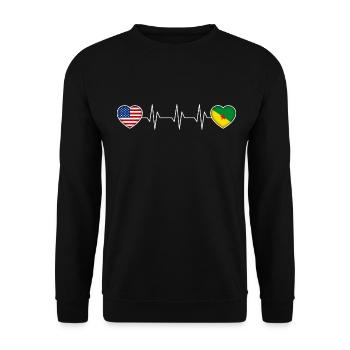 French Guiana - Unisex Sweatshirt - black - Front - Alina (178cm) & Michal (187cm)