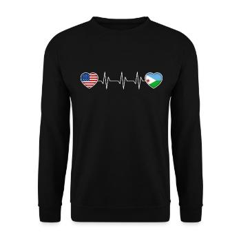 Dschibuti - Unisex Pullover - Schwarz - Vorne - Alina (178cm) & Michal (187cm)