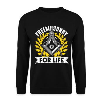 Masonic Freemasonry Fraternal - Unisex Pullover - Schwarz - Vorne - Alina (178cm) & Michal (187cm)