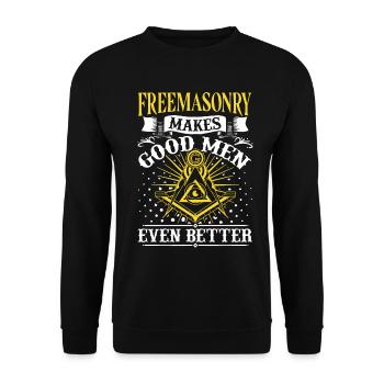 Masonic Freemasonry Fraternal - Unisex Pullover - Schwarz - Vorne - Alina (178cm) & Michal (187cm)