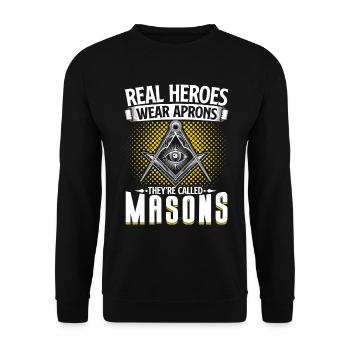 Masonic Freemasonry Fraternal - Unisex Pullover - Schwarz - Vorne - Alina (178cm) & Michal (187cm)