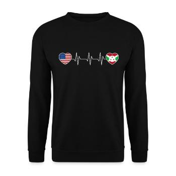 Burundi - Sweat-shirt Unisexe - noir - Devant - Alina (178cm) & Michal (187cm)