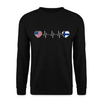 Finlande - Sweat-shirt Unisexe - noir - Devant - Alina (178cm) & Michal (187cm)