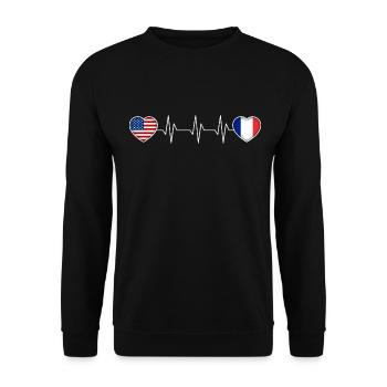 Frankreich - Unisex Pullover - Schwarz - Vorne - Alina (178cm) & Michal (187cm)