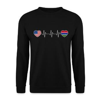 Gambia - Unisex Sweatshirt - black - Front - Alina (178cm) & Michal (187cm)