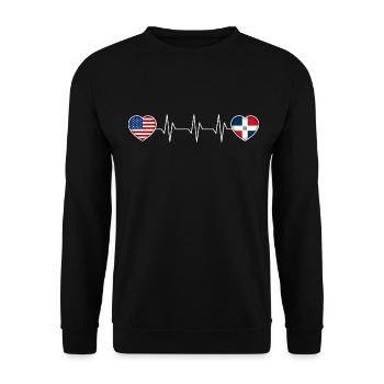 République dominicaine - Sweat-shirt Unisexe - noir - Devant - Alina (178cm) & Michal (187cm)