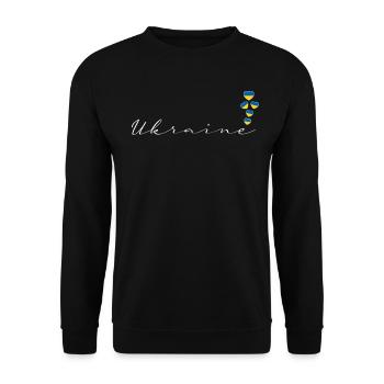 Ukraine - Unisex Pullover - Schwarz - Vorne - Alina (178cm) & Michal (187cm)