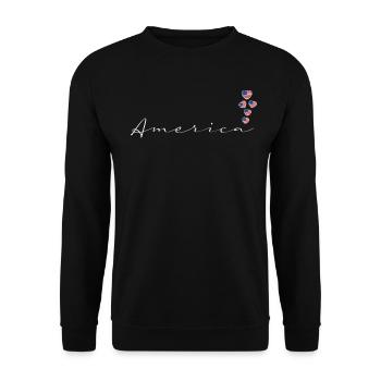 America - Unisex Sweatshirt - black - Front - Alina (178cm) & Michal (187cm)