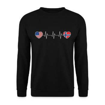 Norvège - Sweat-shirt Unisexe - noir - Devant - Alina (178cm) & Michal (187cm)