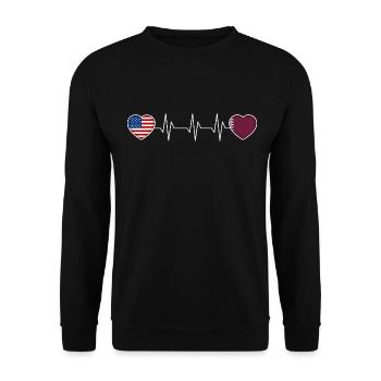 Qatar - Unisex Sweatshirt - black - Front - Alina (178cm) & Michal (187cm)