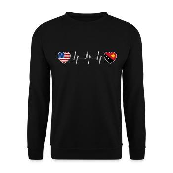 Papua-Neuguinea - Unisex Pullover - Schwarz - Vorne - Alina (178cm) & Michal (187cm)