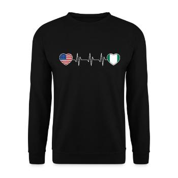 Nigeria - Unisex Pullover - Schwarz - Vorne - Alina (178cm) & Michal (187cm)