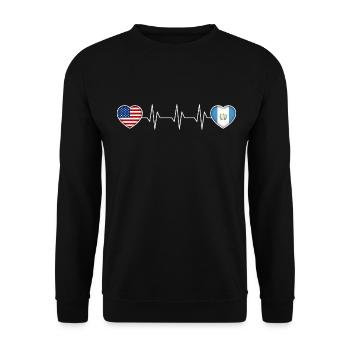 Guatemala - Unisex Sweatshirt - black - Front - Alina (178cm) & Michal (187cm)