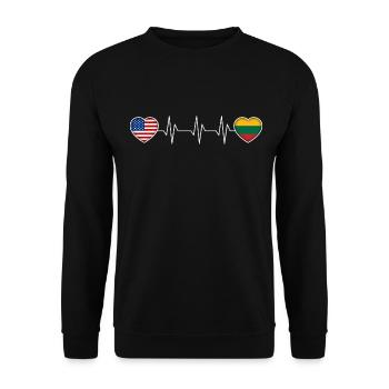 Litauen - Unisex Pullover - Schwarz - Vorne - Alina (178cm) & Michal (187cm)
