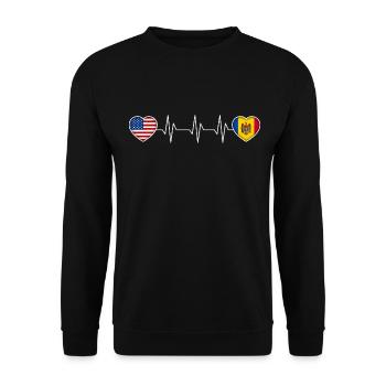 Moldawien - Unisex Pullover - Schwarz - Vorne - Alina (178cm) & Michal (187cm)