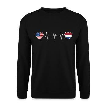 Netherlands - Unisex Sweatshirt - black - Front - Alina (178cm) & Michal (187cm)