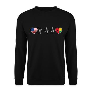 Guinea Bissau - Unisex Sweatshirt - black - Front - Alina (178cm) & Michal (187cm)