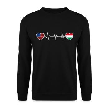 Hungary - Unisex Sweatshirt - black - Front - Alina (178cm) & Michal (187cm)