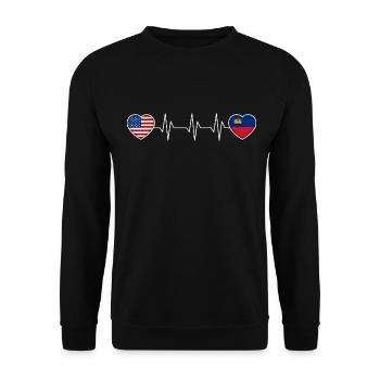 Liechtenstein - Unisex Pullover - Schwarz - Vorne - Alina (178cm) & Michal (187cm)