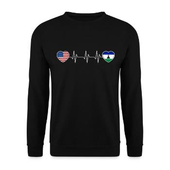 Lesotho - Unisex Pullover - Schwarz - Vorne - Alina (178cm) & Michal (187cm)