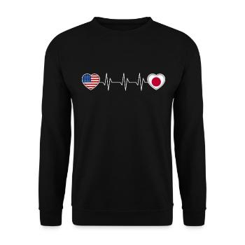 Japan - Unisex Pullover - Schwarz - Vorne - Alina (178cm) & Michal (187cm)