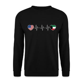 Kuwait - Unisex Pullover - Schwarz - Vorne - Alina (178cm) & Michal (187cm)