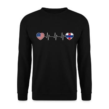 Netherlands Antilles - Unisex Sweatshirt - black - Front - Alina (178cm) & Michal (187cm)