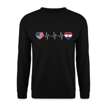 Paraguay - Unisex Pullover - Schwarz - Vorne - Alina (178cm) & Michal (187cm)