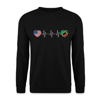 Saint Kitts and Nevis - Unisex Sweatshirt - black - Front - Alina (178cm) & Michal (187cm)