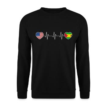 Sao Tomé et Principe - Sweat-shirt Unisexe - noir - Devant - Alina (178cm) & Michal (187cm)
