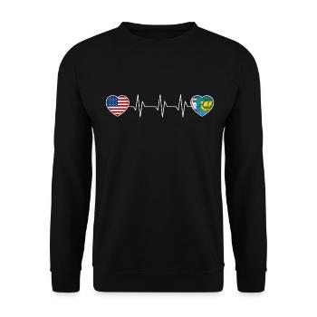 St. Pierre und Miquelon - Unisex Pullover - Schwarz - Vorne - Alina (178cm) & Michal (187cm)
