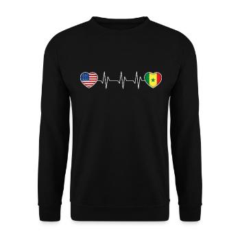 Senegal - Unisex Pullover - Schwarz - Vorne - Alina (178cm) & Michal (187cm)