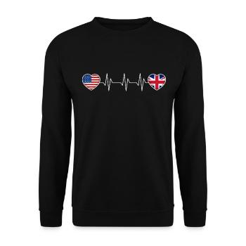 United Kingdom - Unisex Sweatshirt - black - Front - Alina (178cm) & Michal (187cm)