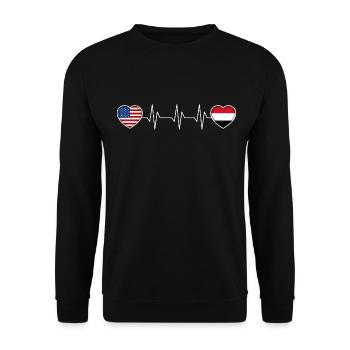 Jemen - Unisex Pullover - Schwarz - Vorne - Alina (178cm) & Michal (187cm)