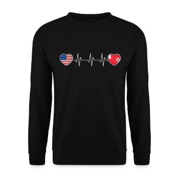 Wallis und Futuna - Unisex Pullover - Schwarz - Vorne - Alina (178cm) & Michal (187cm)