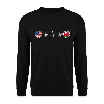 Wales - Unisex Pullover - Schwarz - Vorne - Alina (178cm) & Michal (187cm)