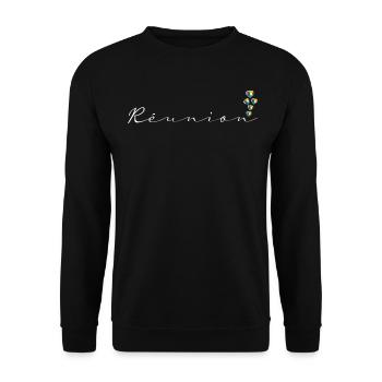 Réunion - Unisex Sweatshirt - black - Front - Alina (178cm) & Michal (187cm)