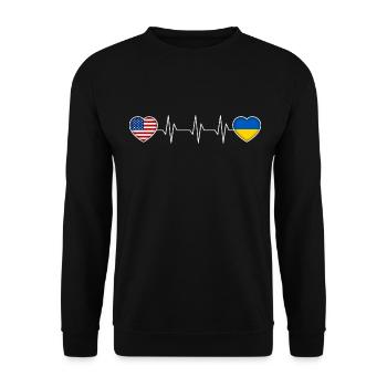 Ukraine - Unisex Pullover - Schwarz - Vorne - Alina (178cm) & Michal (187cm)