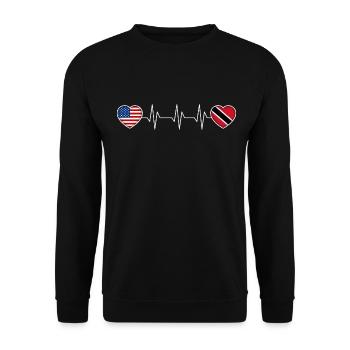 Trinité et Tobago - Sweat-shirt Unisexe - noir - Devant - Alina (178cm) & Michal (187cm)