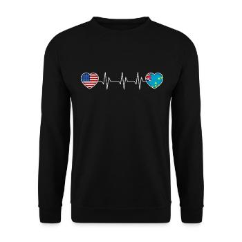 Tuvalu - Sweat-shirt Unisexe - noir - Devant - Alina (178cm) & Michal (187cm)